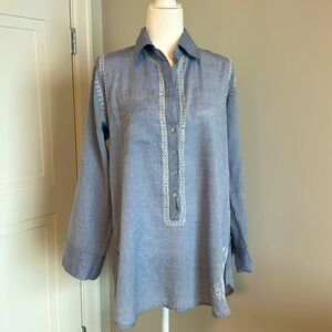 Beautiful cotton shift blouse subtle luxury